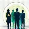 Circular image representing an experienced team collaborating