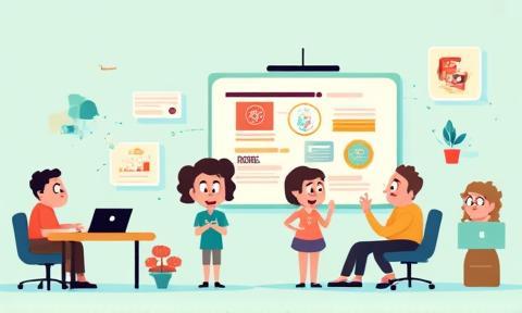 Thumbnail of an animated explainer video showing characters and graphics