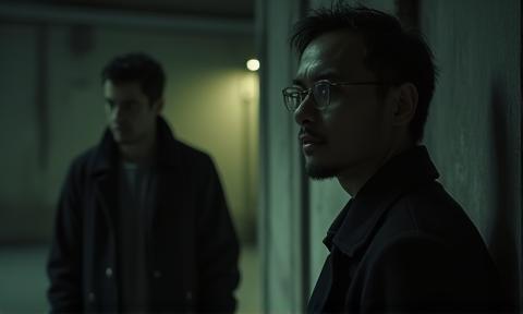 Thumbnail of a scene from a short film with dramatic lighting
